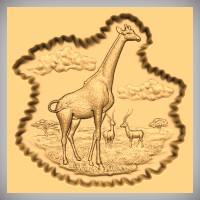 Giraffe and Antelope Scene