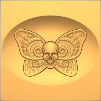 Skull and Butterfly - Stylized