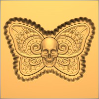 Skull and Butterfly - Stylized