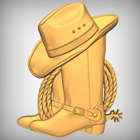 Cowboy Boots, Hat and Rope