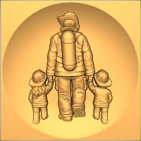 Firefighter and Children