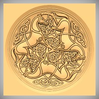 Round Celtic Horse Weave and Background