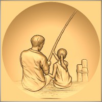 Gone Fishing - Father and Daughter