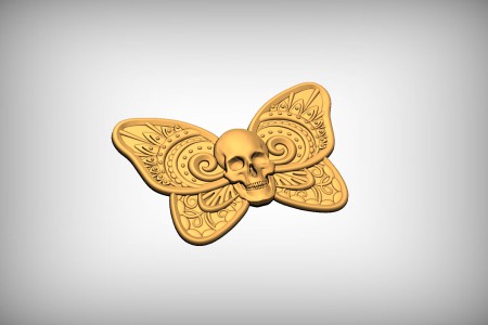 Skull and Butterfly - Stylized