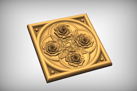 Square Medallion - Rose