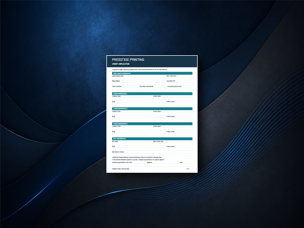 Credit Application form thumbnail