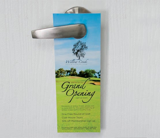 Door hanger for a golf club on a doorknob.