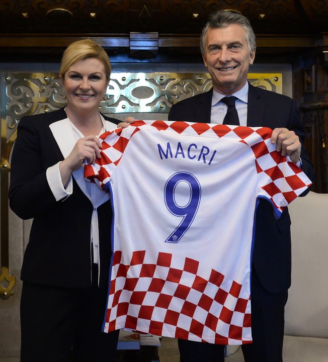 Mauricio Macri recibió a la presidenta de Croacia