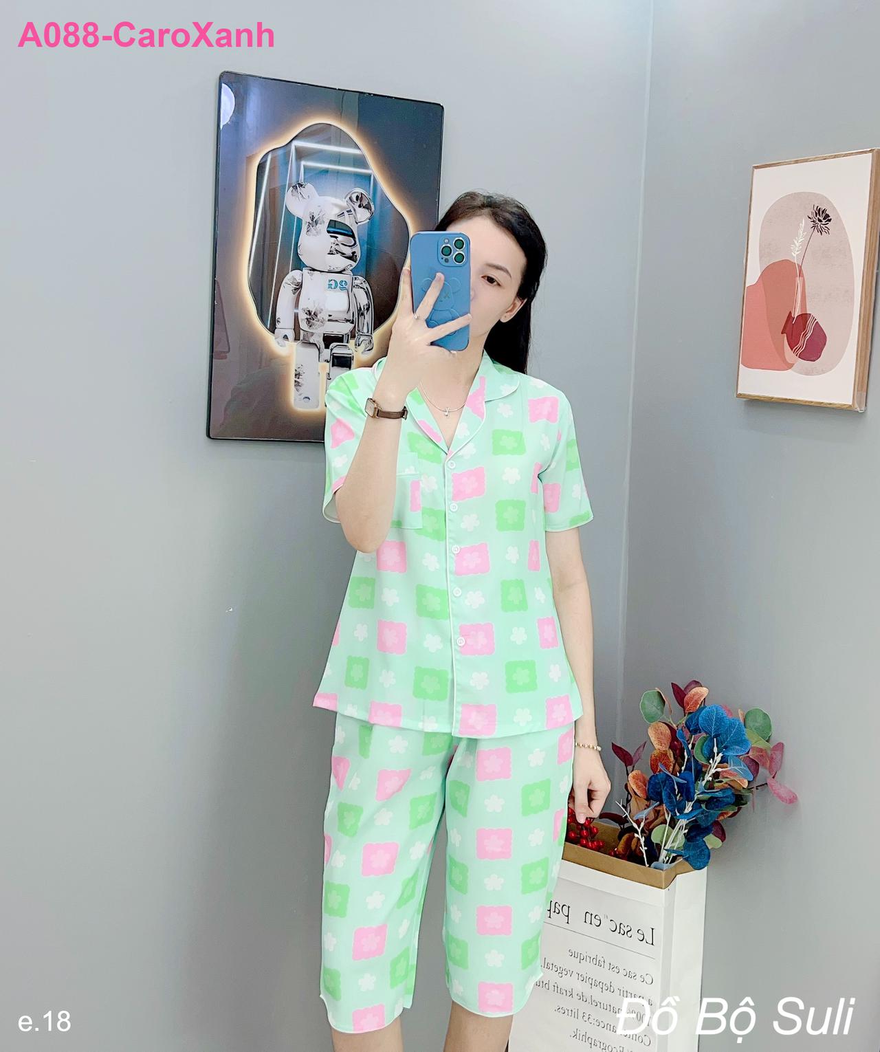 Đồ Bộ Pijama Lụa Mango Lửng Cao Cấp - màu 