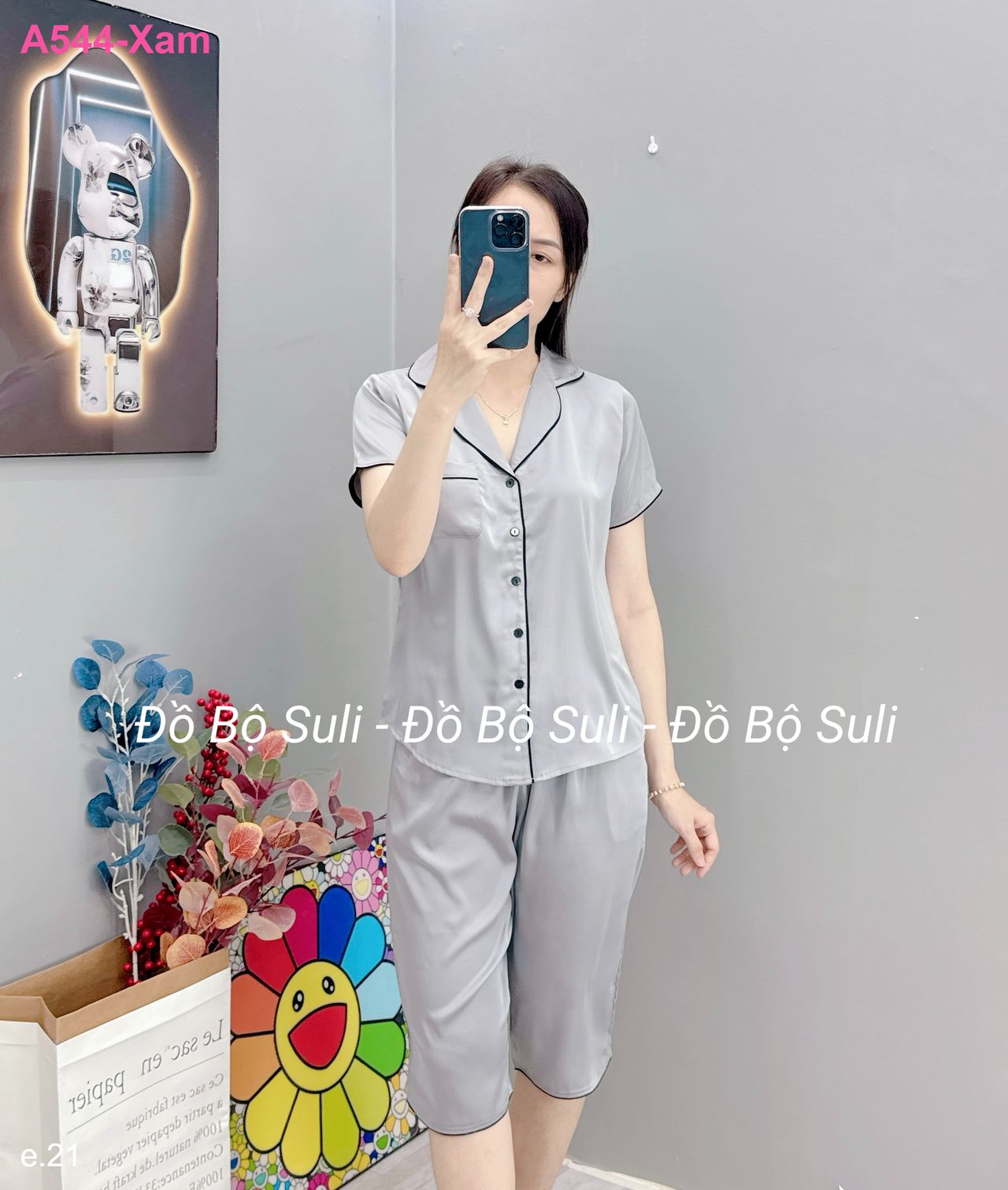 Bộ Lửng Pijama Lụa Latin - màu 