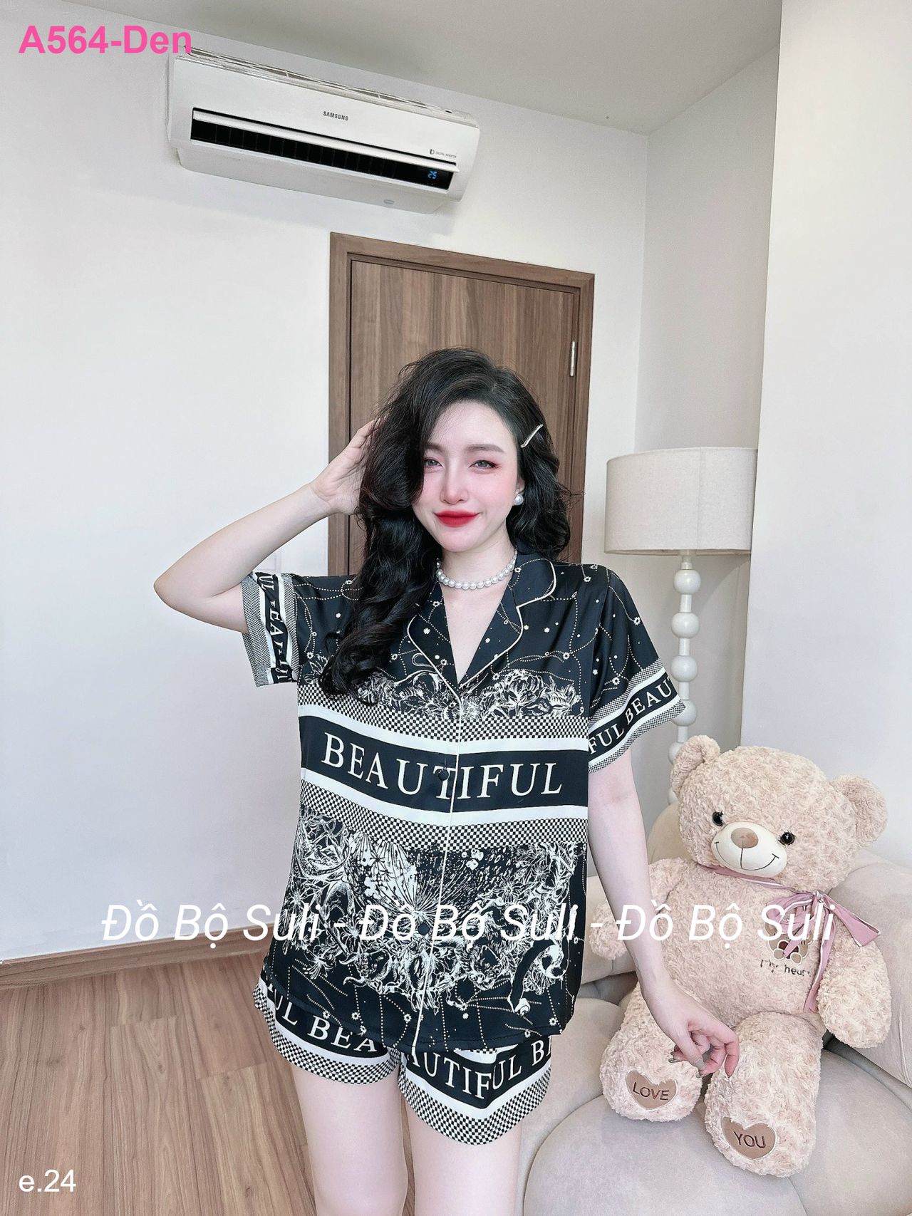 Bộ Đùi Pijama Lụa Latin - màu 