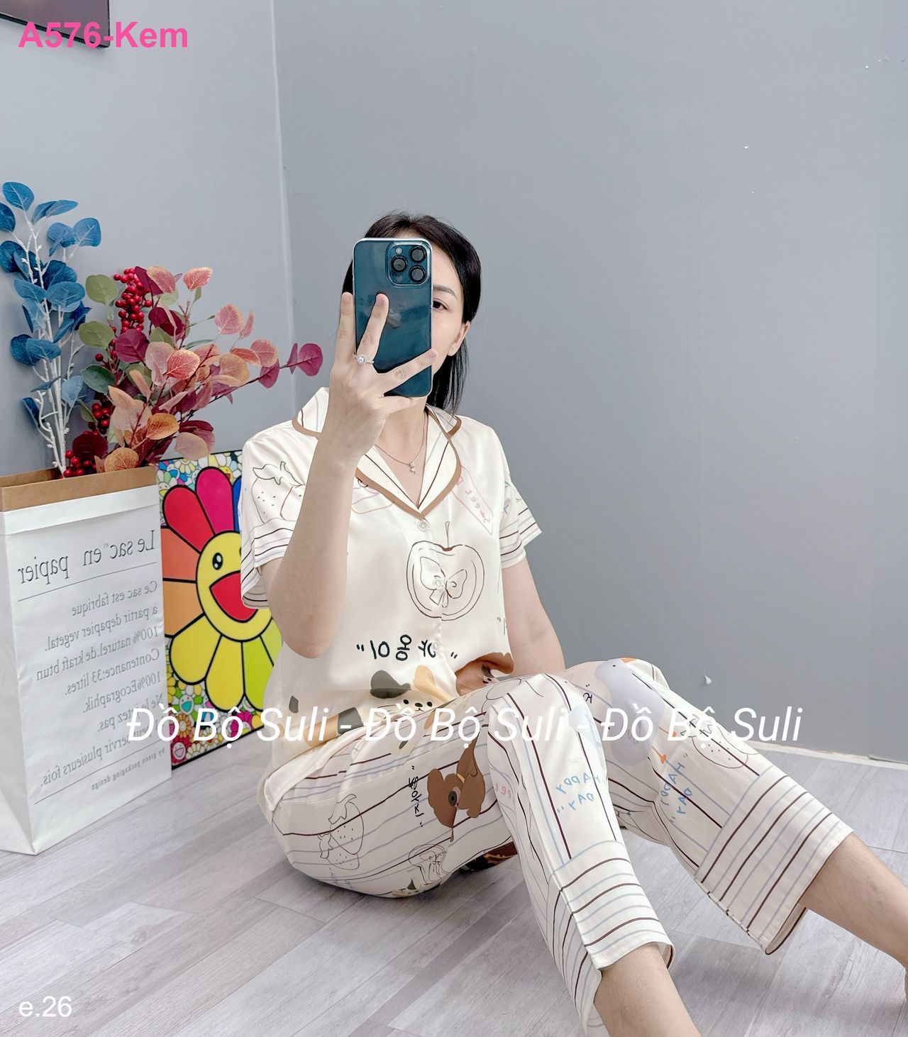 Bộ Dài Pijama Tnqd Lụa Latin - màu 