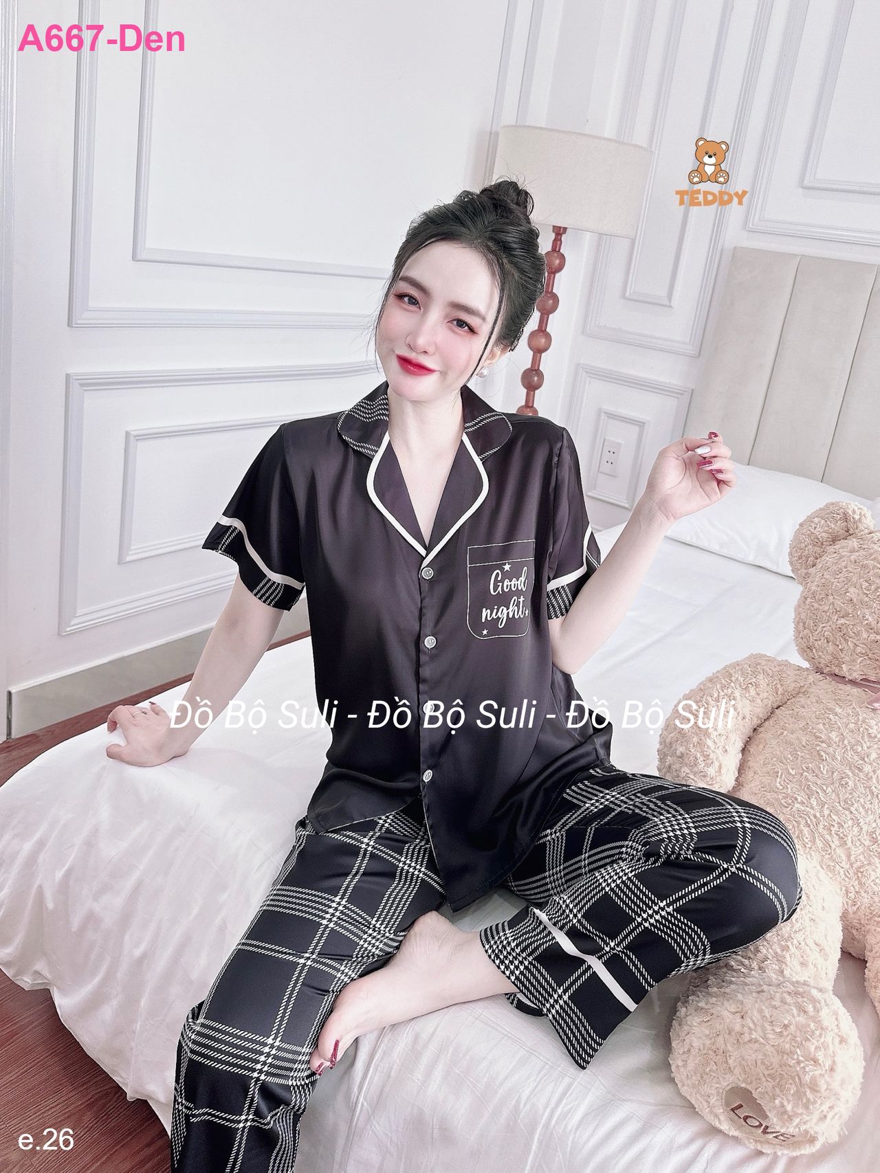 Bộ Dài Pijama Tnqd Lụa Latin - màu 