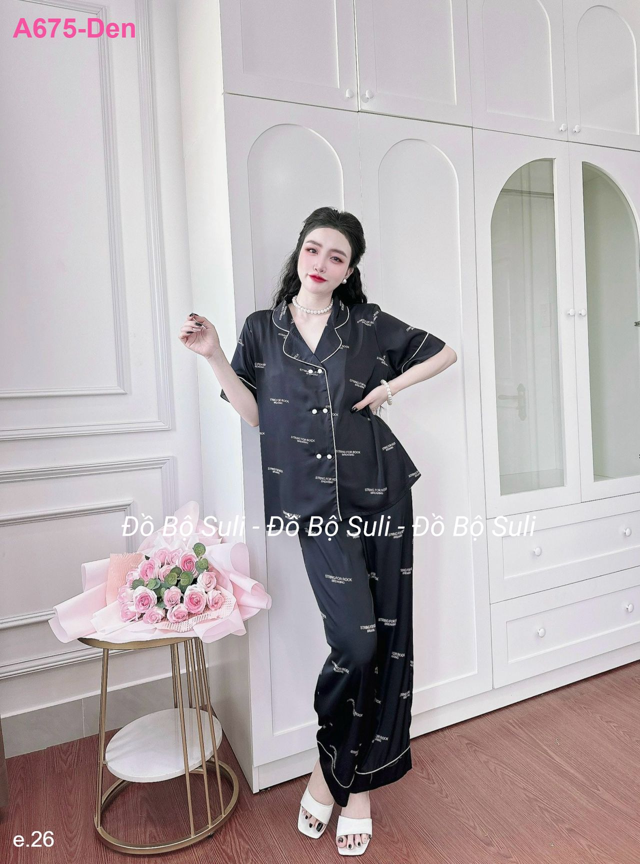 Bộ Dài Pijama Tnqd Lụa Latin - màu 