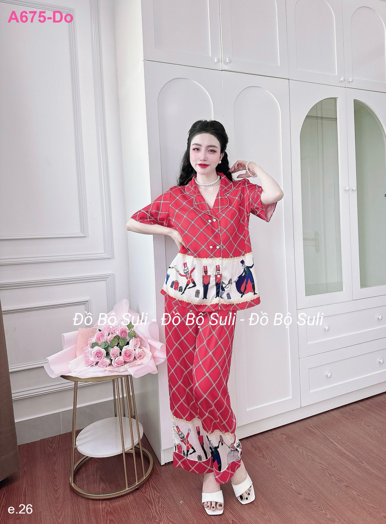 Bộ Dài Pijama Tnqd Lụa Latin - màu 