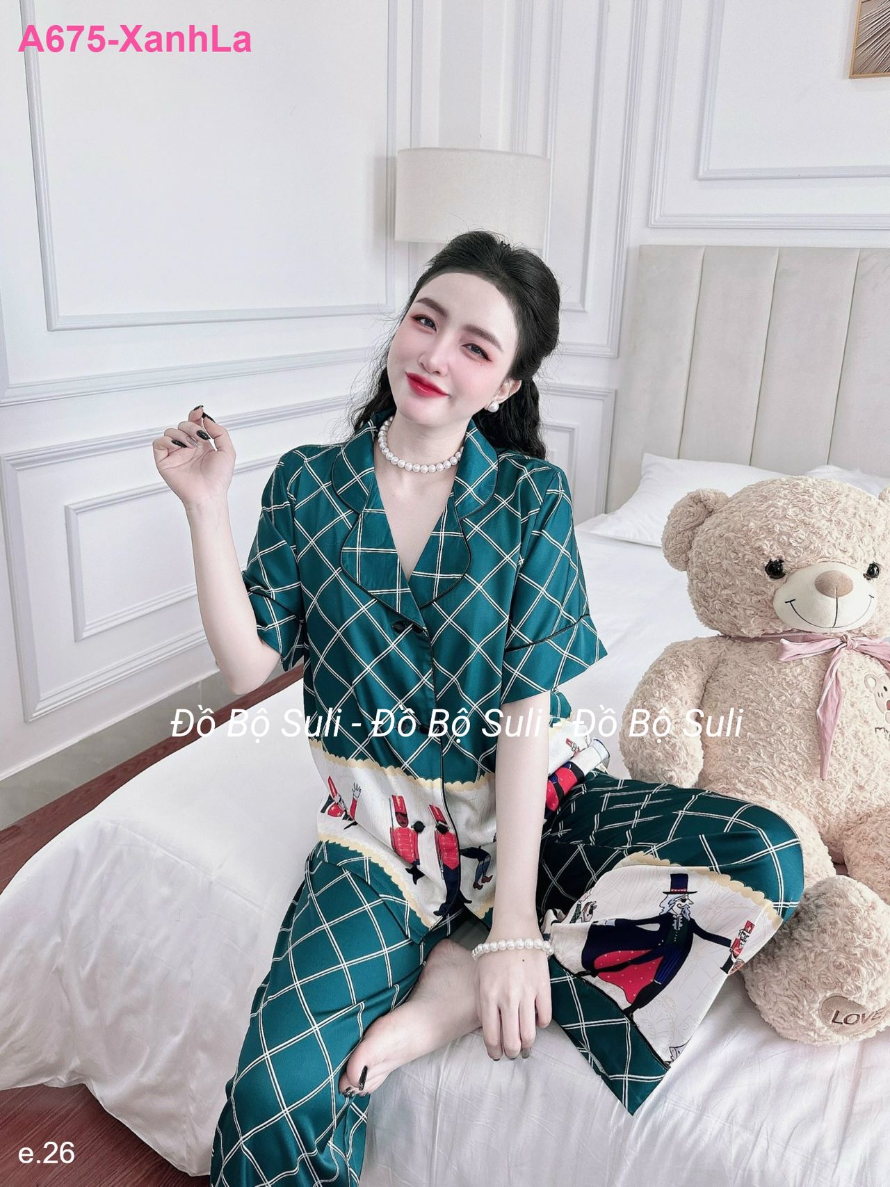 Bộ Dài Pijama Tnqd Lụa Latin - màu 