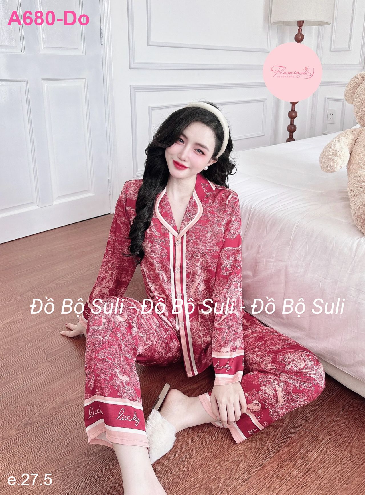 Bộ Dài Pijama Tay Dài Lụa Latin - màu 