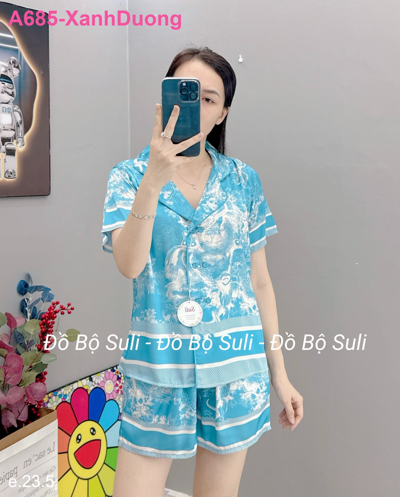 Bộ Đùi Pijama Lụa Latin - màu 