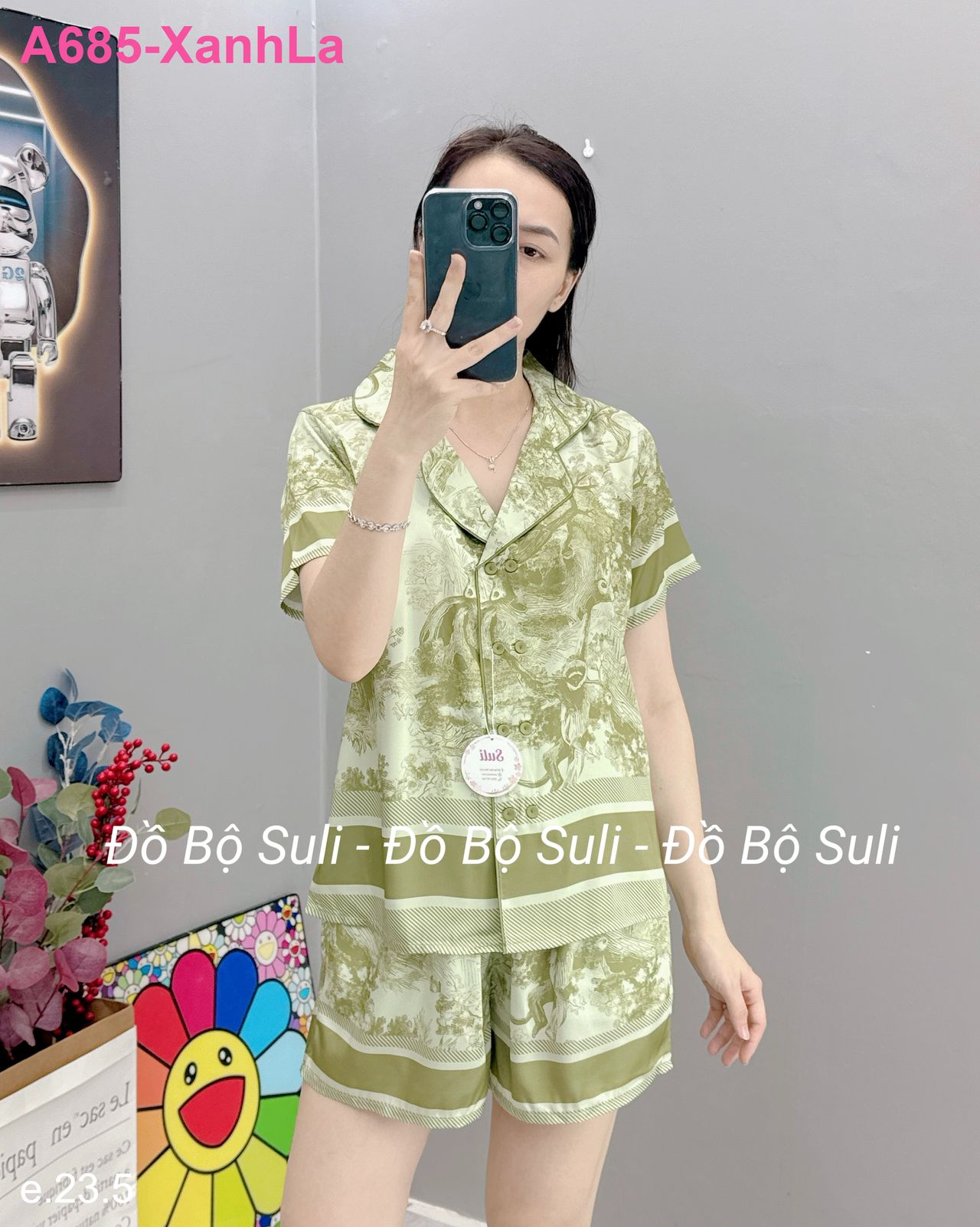 Bộ Đùi Pijama Lụa Latin - màu 