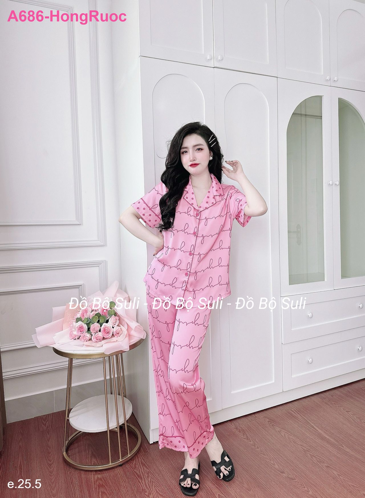 Bộ Dài Pijama Tnqd Lụa Latin - màu 