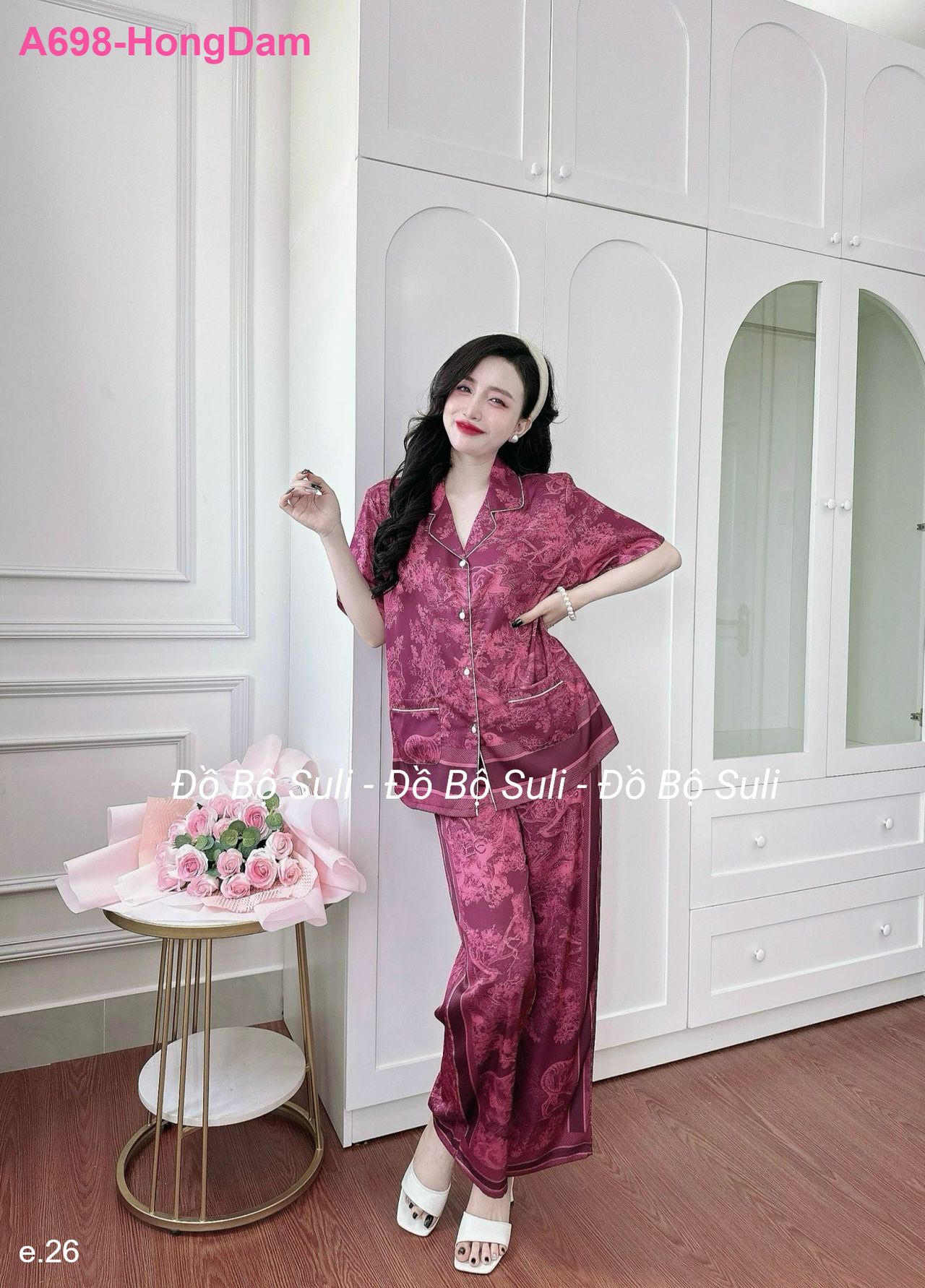 Bộ Dài Pijama Tnqd Lụa Latin - màu 