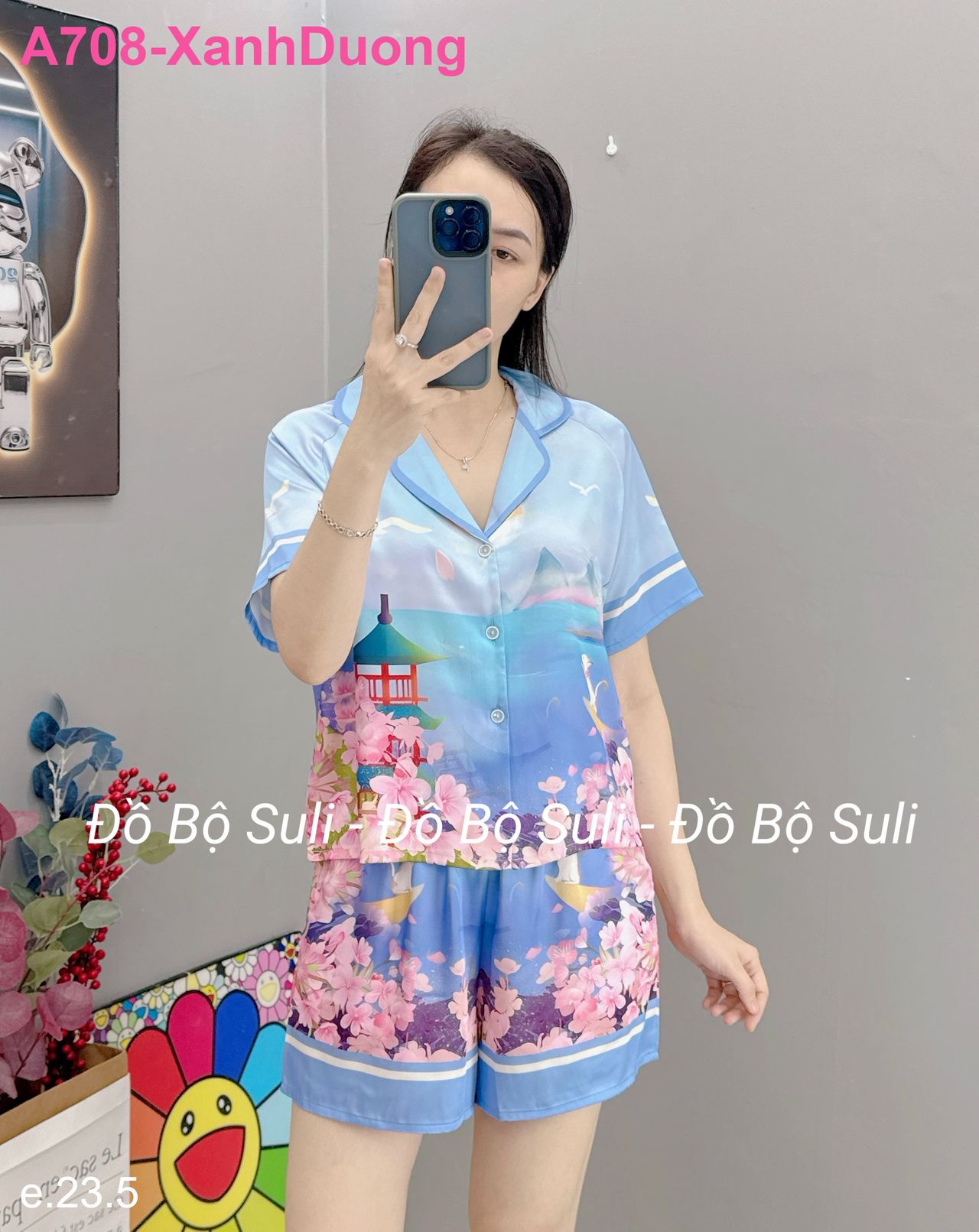 Bộ Đùi Pijama Lụa Latin - màu 