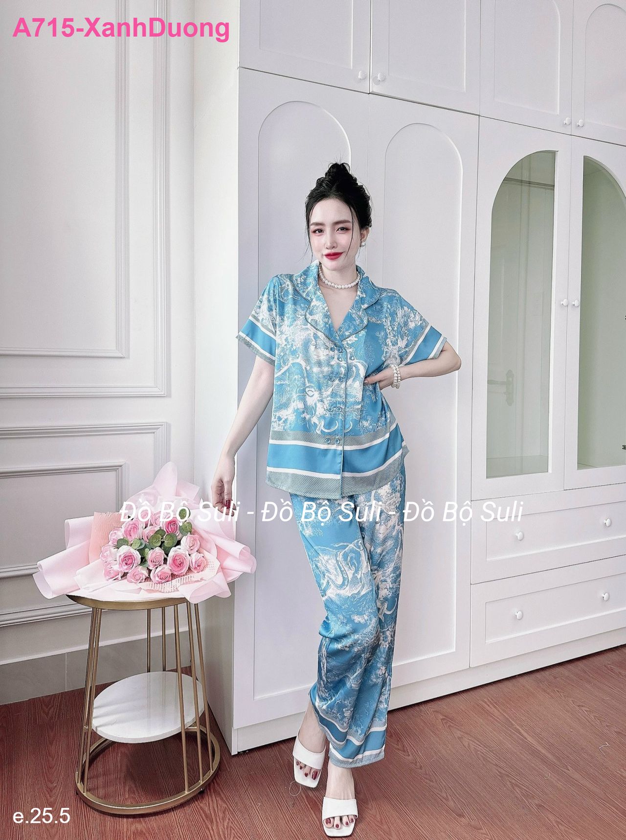 Bộ Dài Pijama Tnqd Lụa Latin - màu 