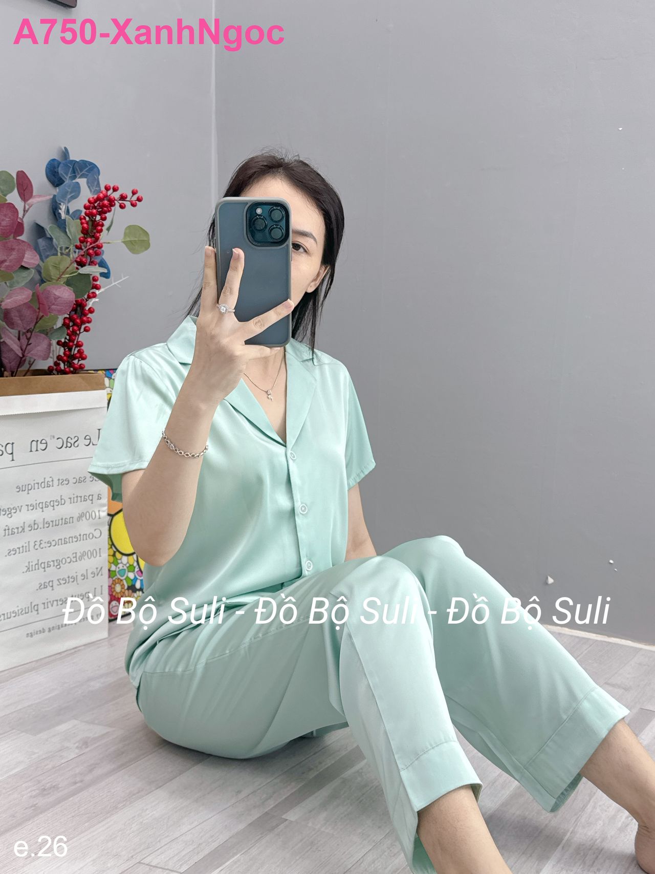 Bộ Dài Pijama Tnqd Lụa Latin - màu 