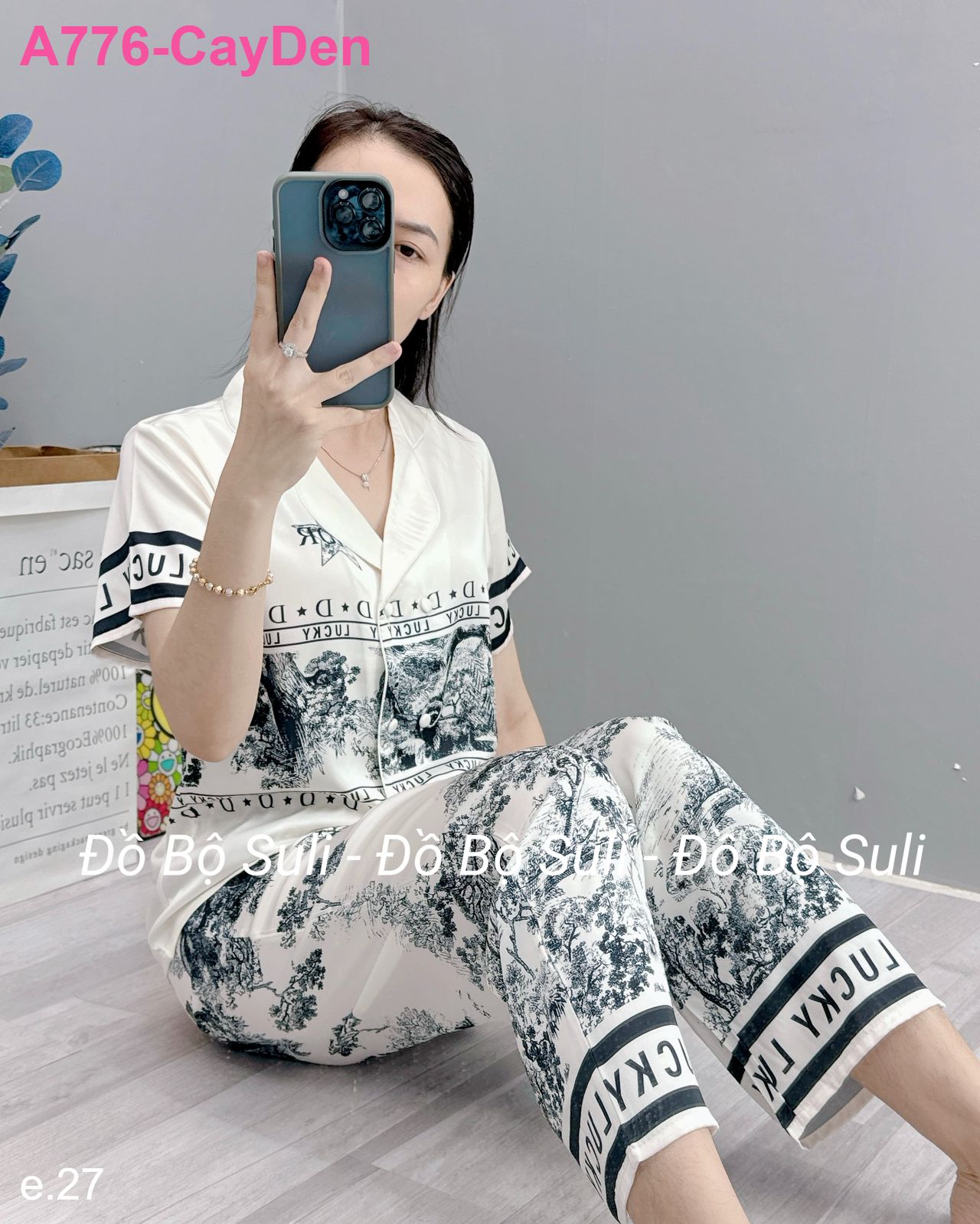 Bộ Dài Pijama Tnqd Lụa Latin - màu 