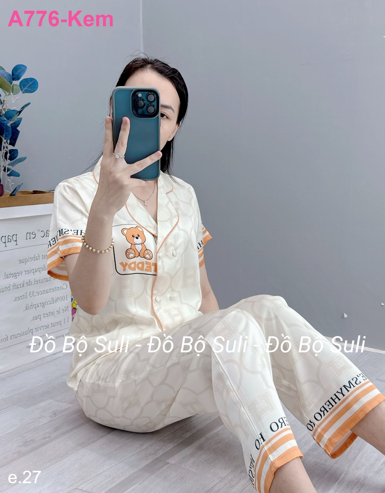 Bộ Dài Pijama Tnqd Lụa Latin - màu 