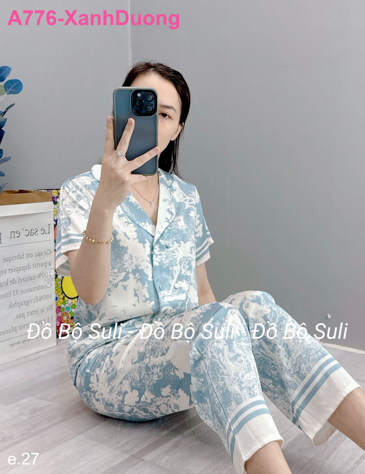 Bộ Dài Pijama Tnqd Lụa Latin - màu 