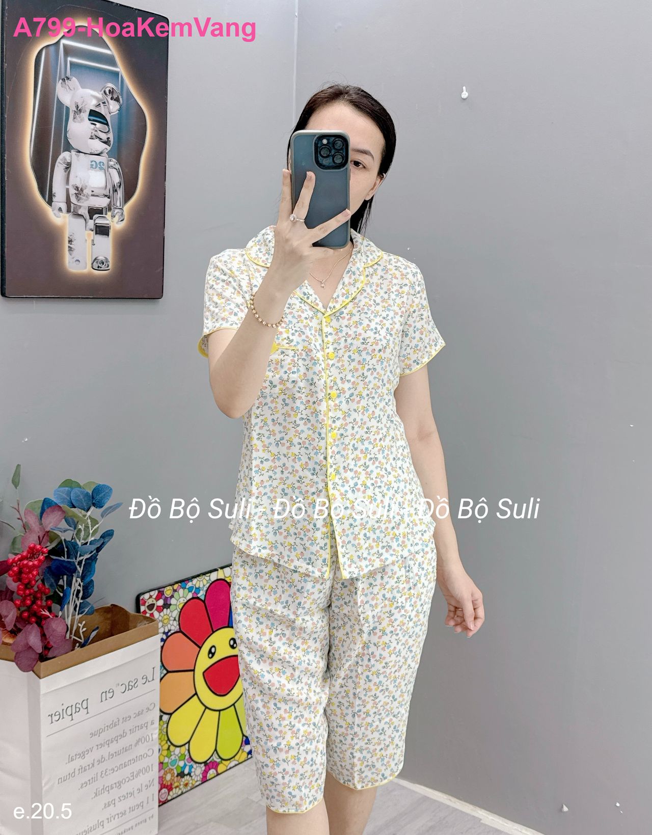 Bộ Lửng Pijama Lụa Mango - màu 