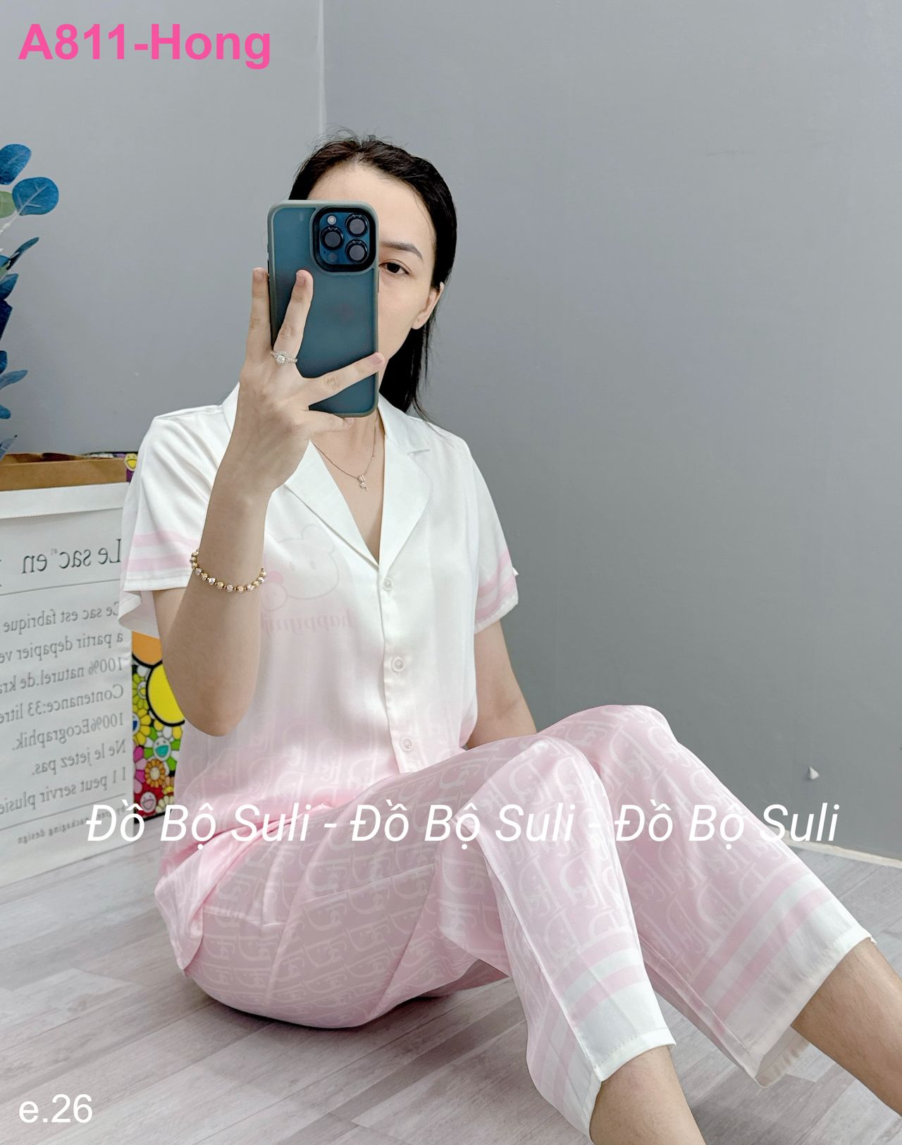 Bộ Dài Pijama Tnqd Lụa Latin - màu 