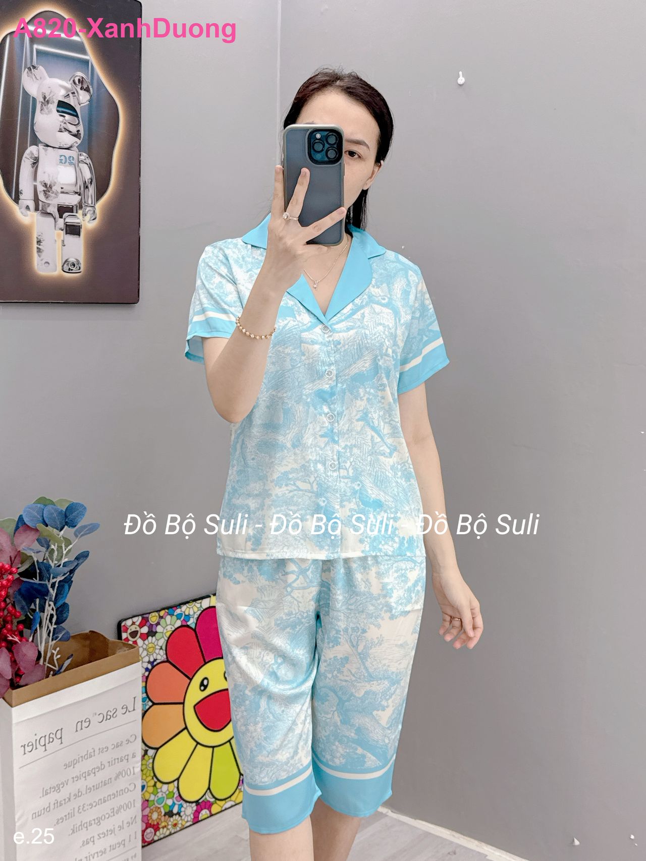 Bộ Lửng Pijama Lụa Latin - màu 