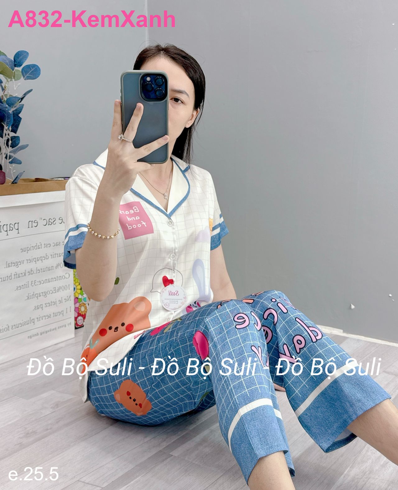 Bộ Dài Pijama Tnqd Lụa Latin - màu 