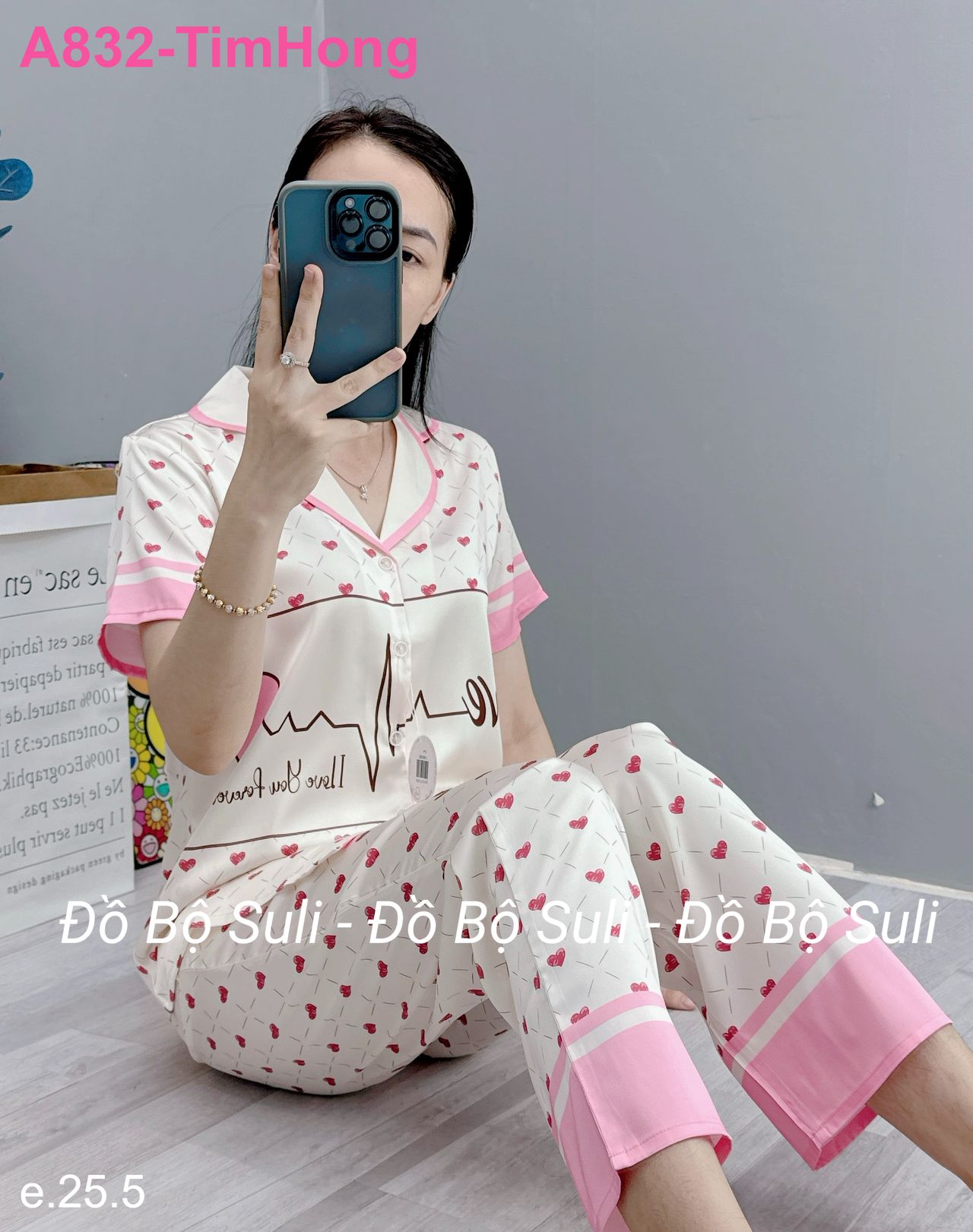 Bộ Dài Pijama Tnqd Lụa Latin - màu 