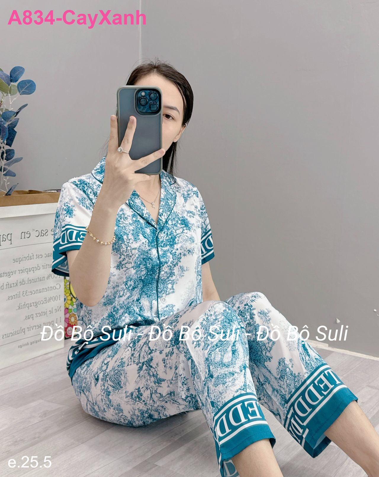 Bộ Dài Pijama Tnqd Lụa Latin - màu 