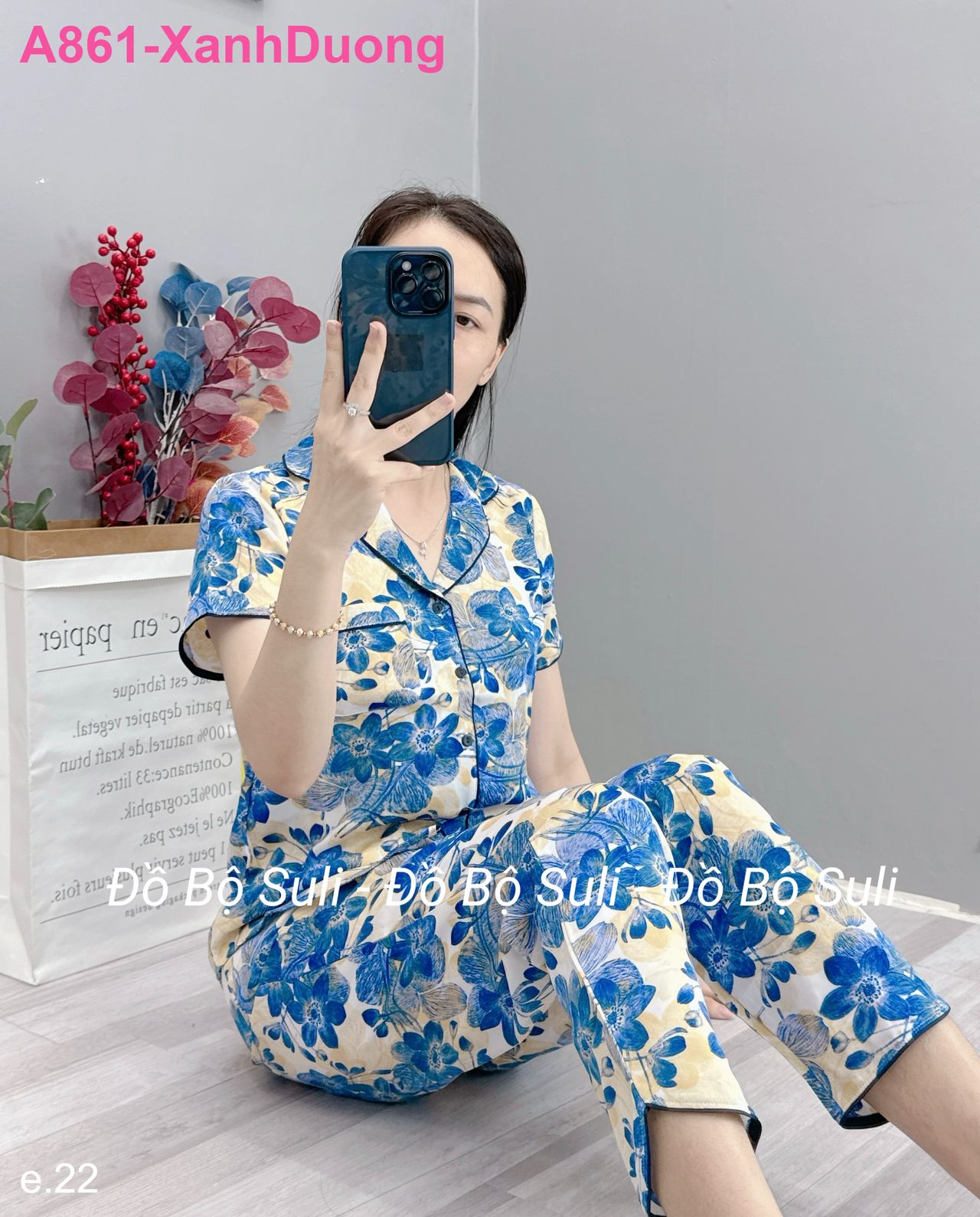 Bộ Dài Pijama Tnqd Lụa Mango - màu 