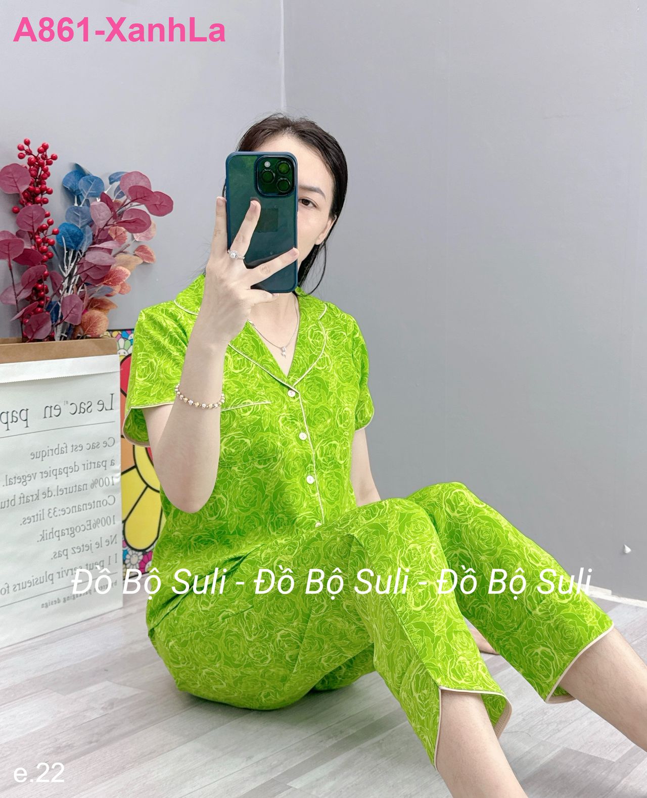 Bộ Dài Pijama Tnqd Lụa Mango - màu 