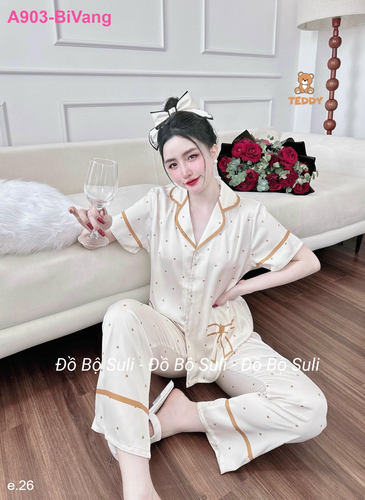 Bộ Dài Pijama Tnqd Lụa Latin - màu 