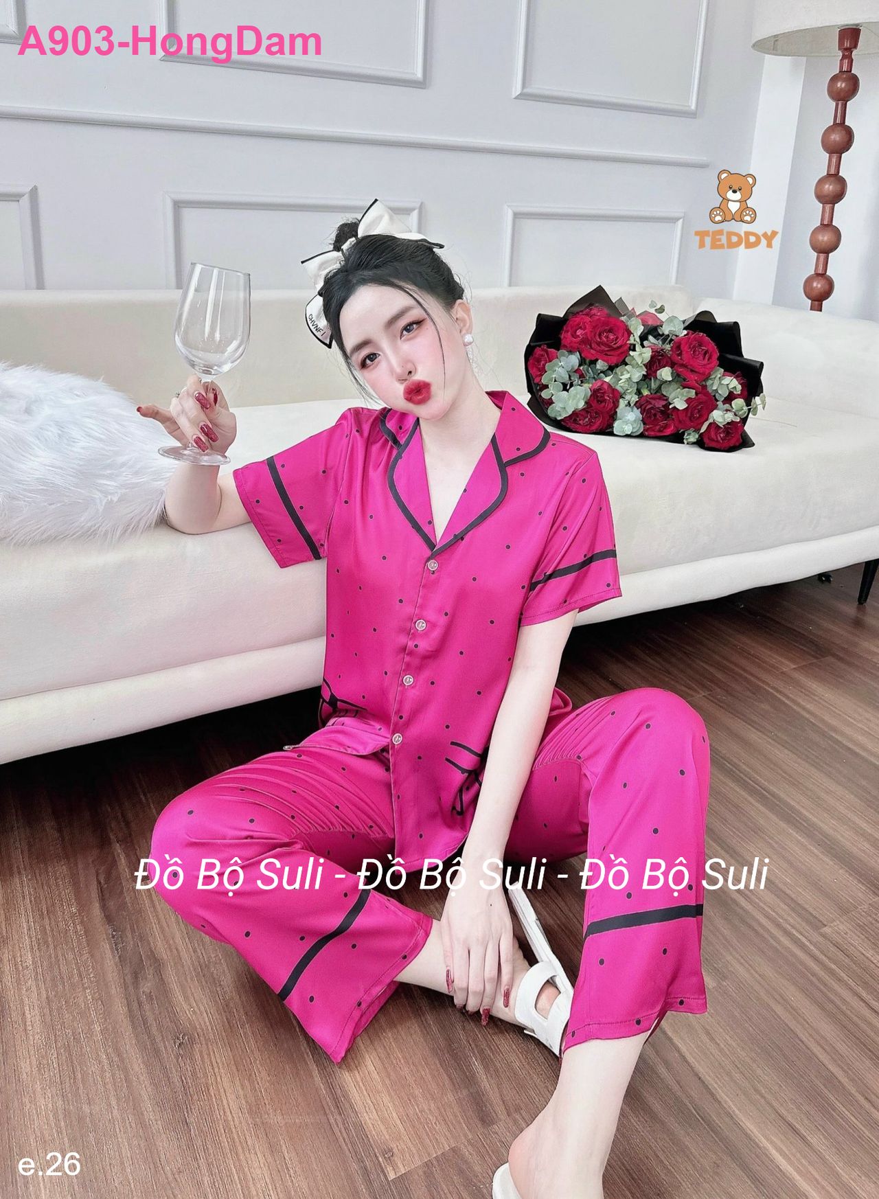 Bộ Dài Pijama Tnqd Lụa Latin - màu 