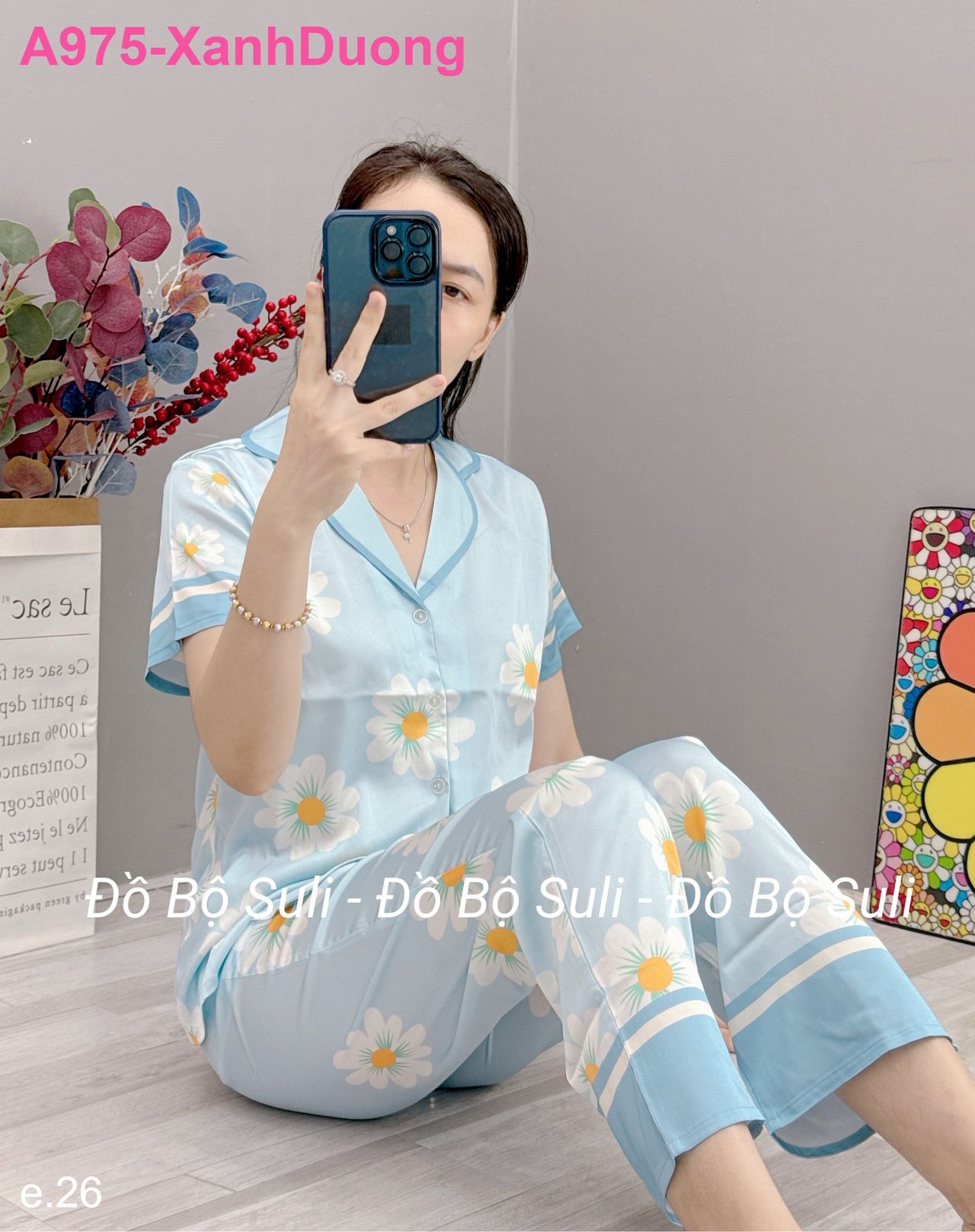 Bộ Dài Pijama Tnqd Lụa Latin - màu 