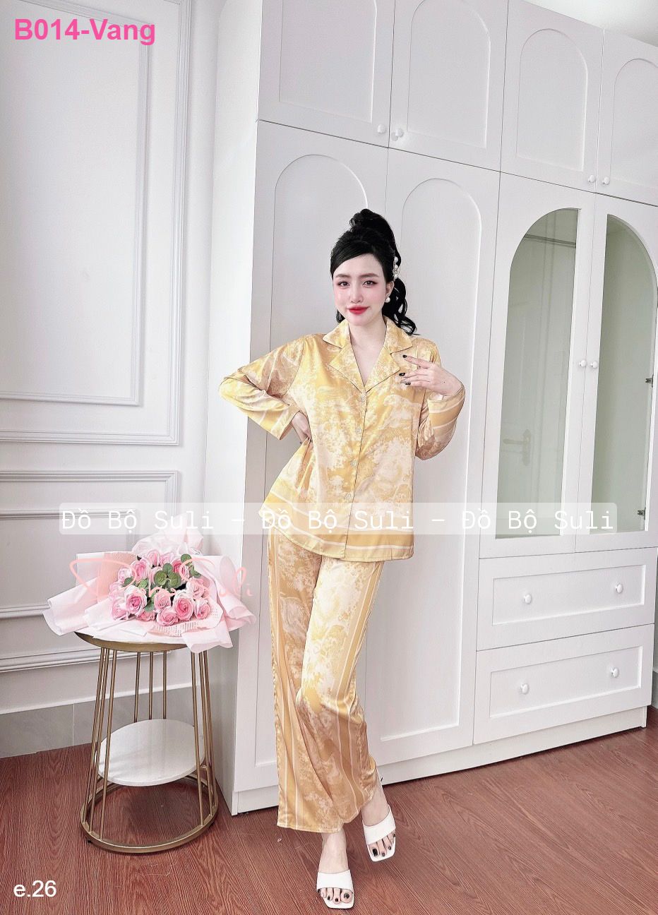 Bộ Dài Pijama Tay Dài Lụa Latin - màu 