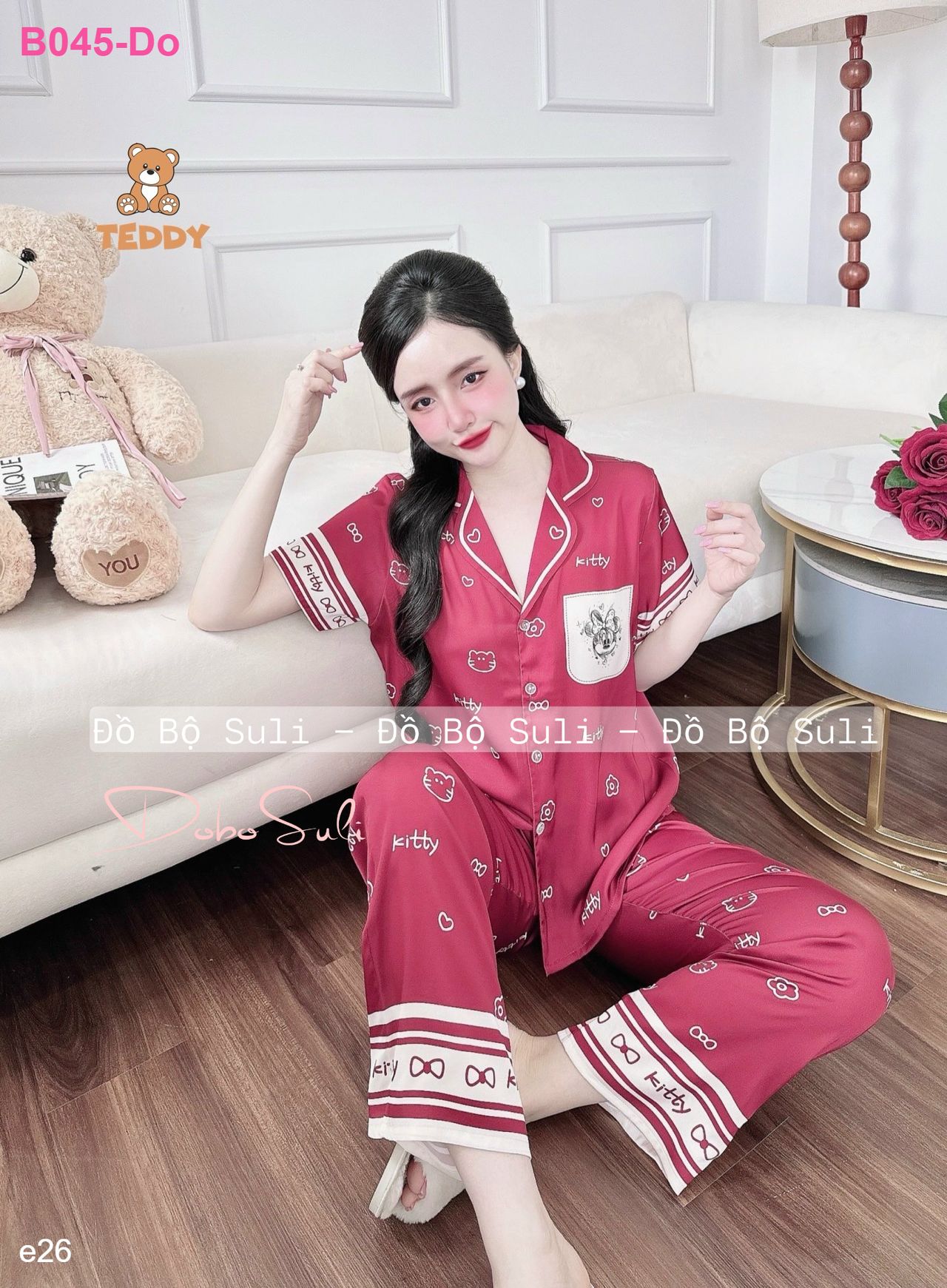 Bộ Dài Pijama Tnqd Lụa Latin - màu 