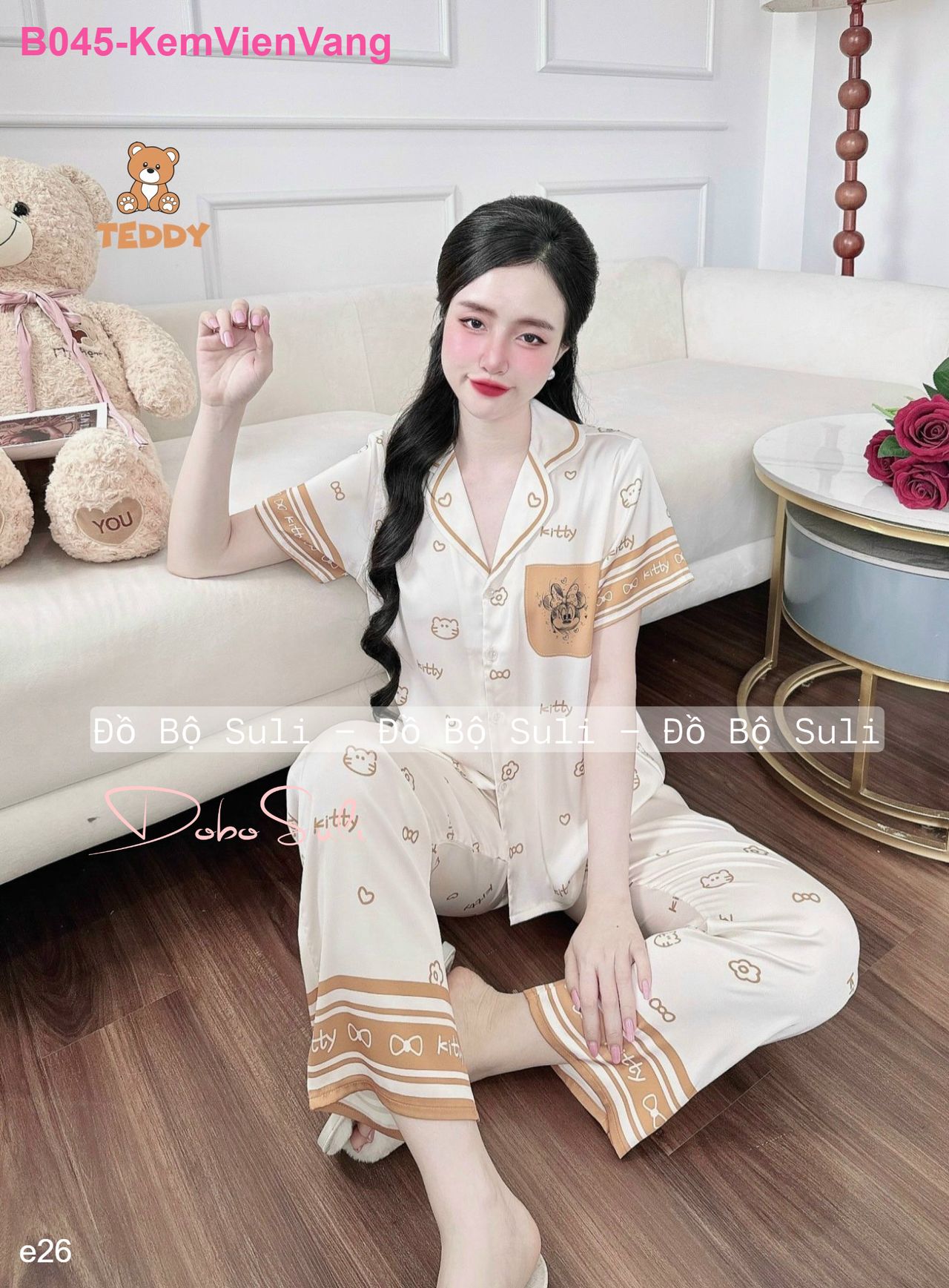 Bộ Dài Pijama Tnqd Lụa Latin - màu 