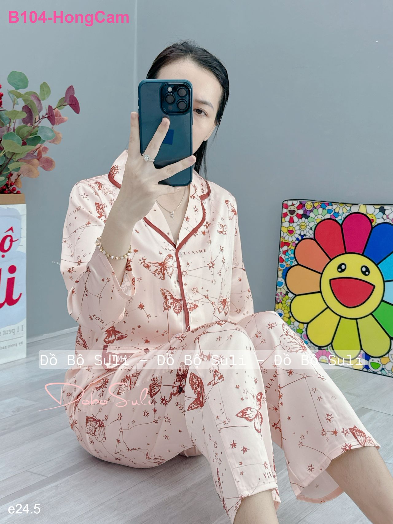 Bộ Dài Pijama Tay Dài Lụa Latin - màu 