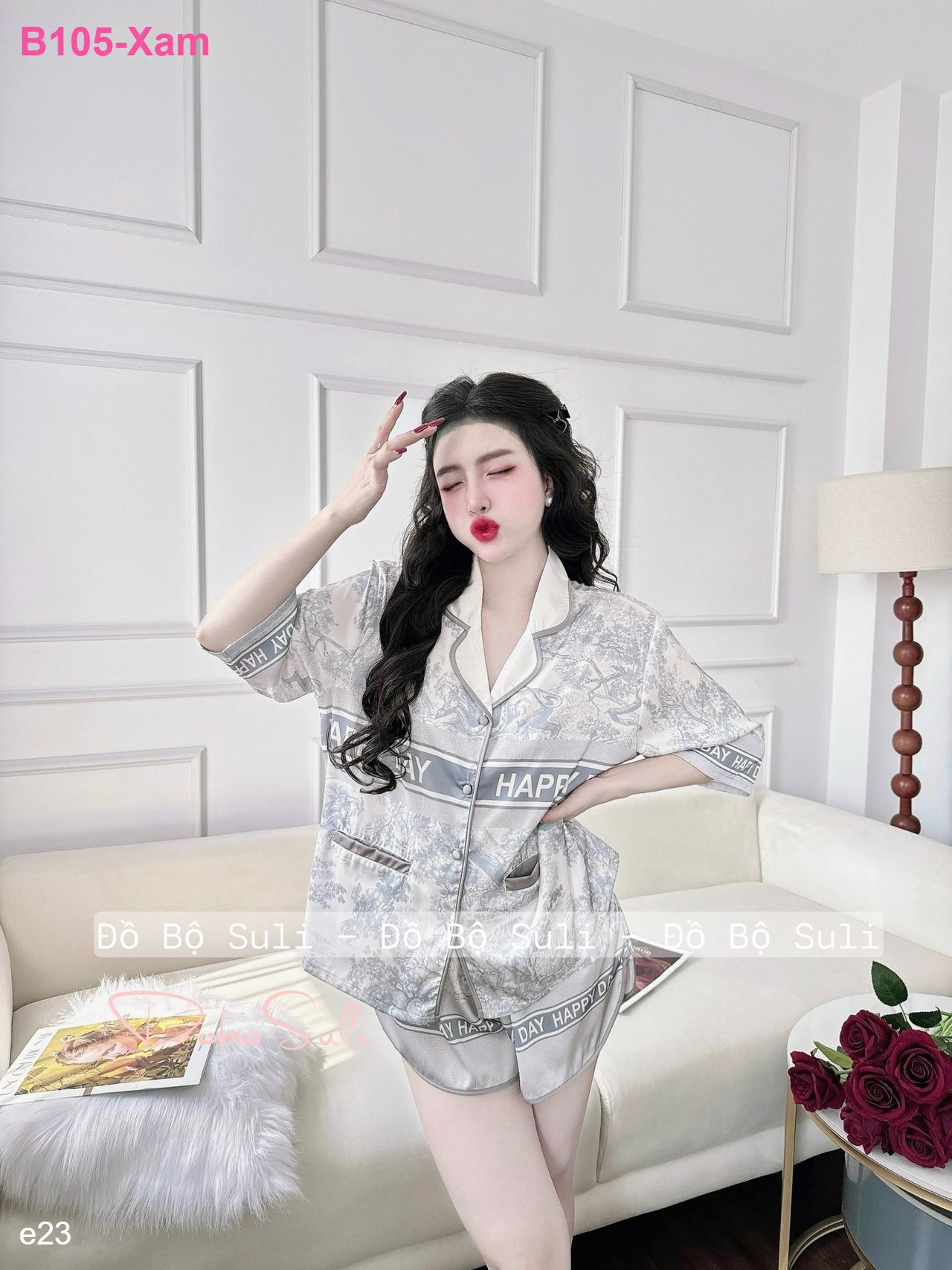 Bộ Đùi Pijama Lụa Latin - màu 