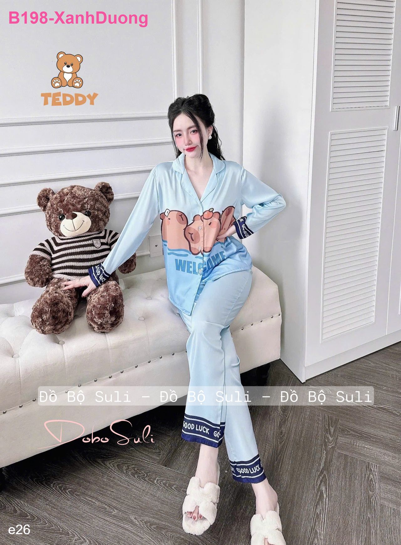 Bộ Dài Pijama Tay Dài Lụa Latin - màu 