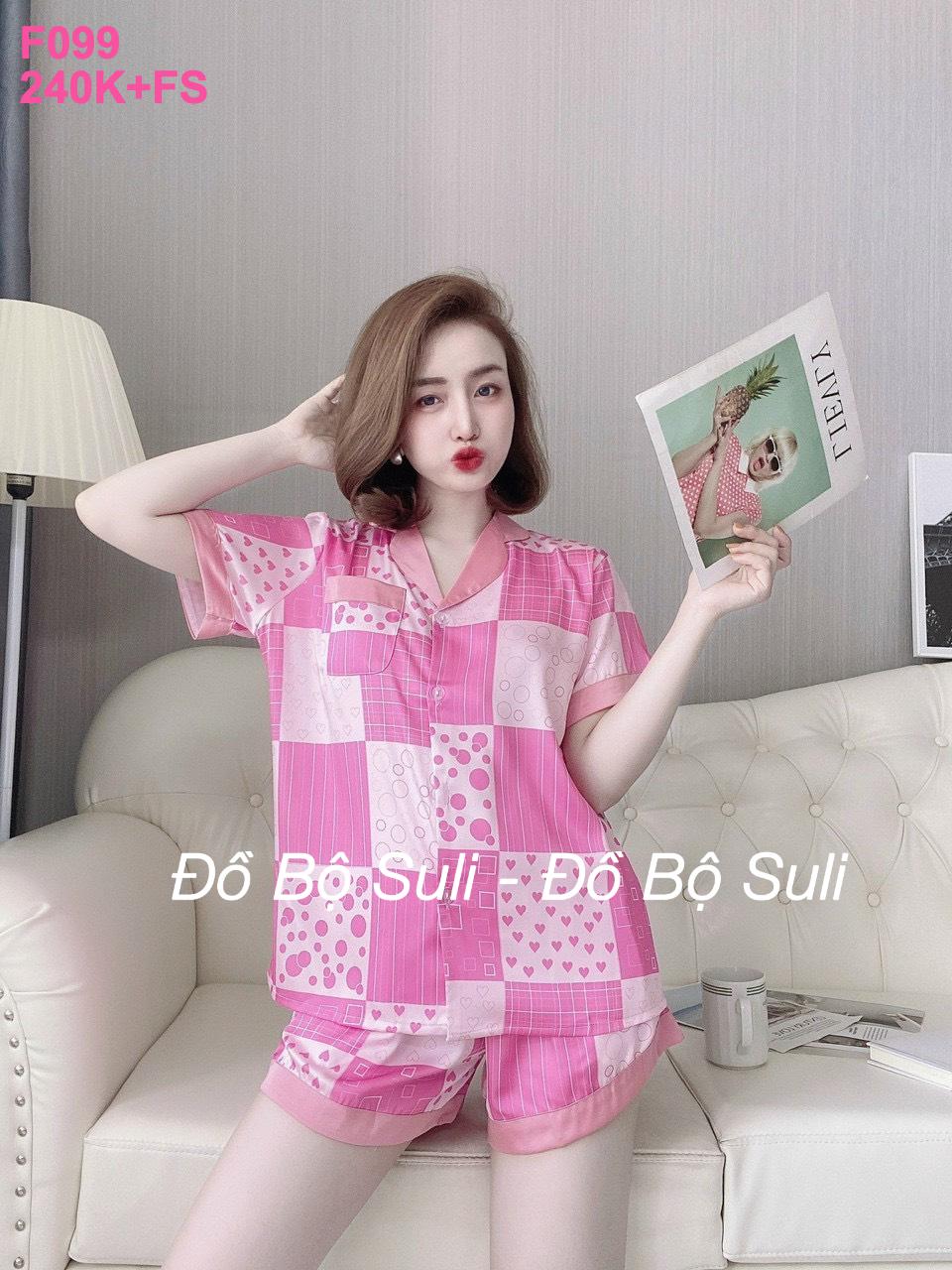 Pijama Lụa Tơ Tằm Đùi Thiết Kế Sang Trọng - màu 