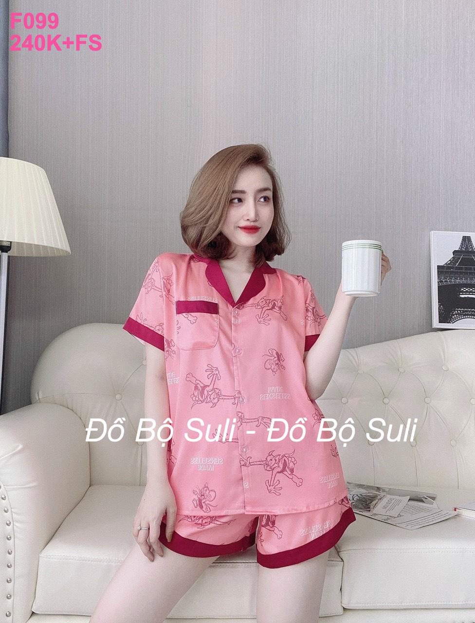 Pijama Lụa Tơ Tằm Đùi Thiết Kế Sang Trọng - màu 